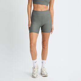 Ribbed R Bike HW Tights, Gunmetal, S  Ribstrikkede Cykelshorts Grøn