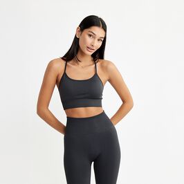 Signature Seamless Bra, Iron Grey, XS  Sport-BH Grå