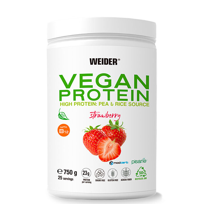 Vegansk proteinpulver 750 g Strawberry