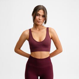 Seamless Deep V Bra, Redwood, XS  Sport-BH Rødbrun