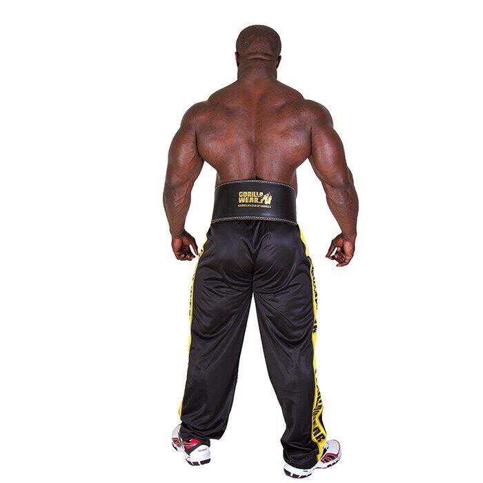 6 Inch Polstret Tr&aelig;ningsb&aelig;lte L&aelig;der Sort/Guld