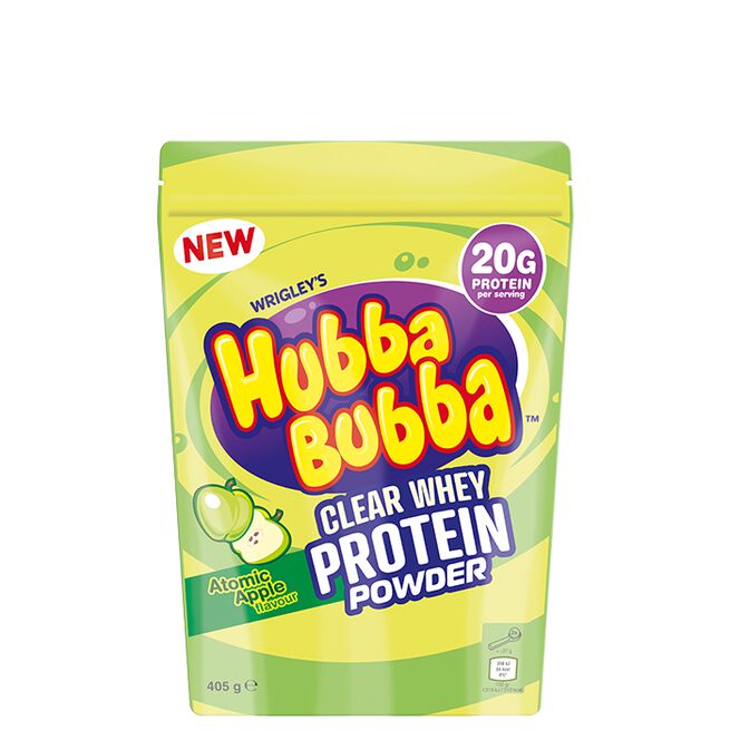 Hubba Bubba Clear Whey Valleprotein 405 g Atomic Apple