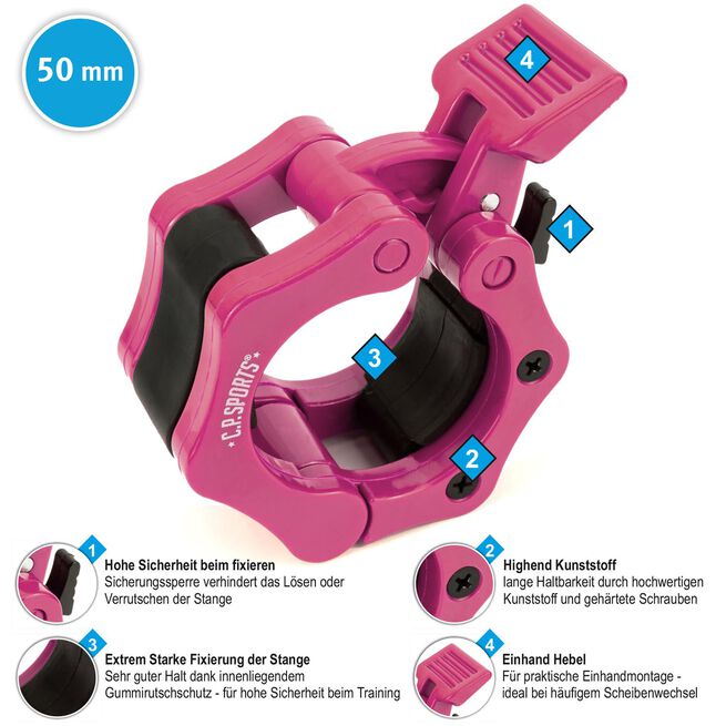 Jaw Lock låseklemmer 50 mm Rosa