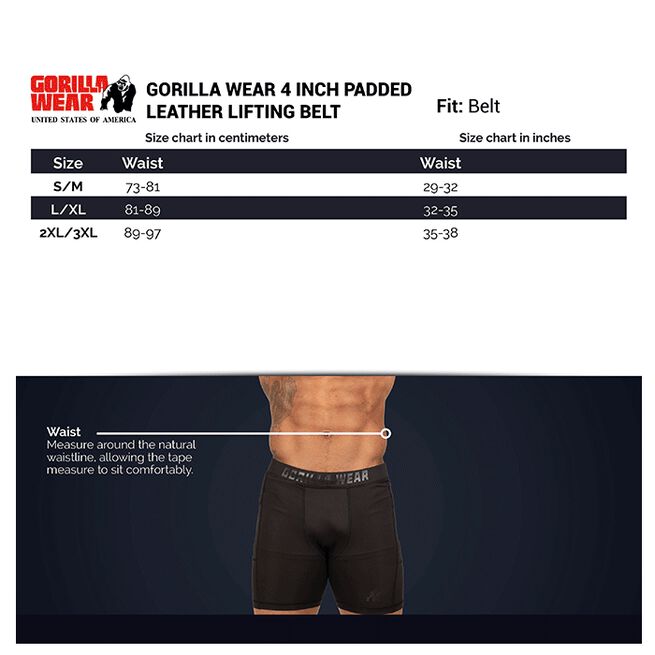 4 Inch Polstret Træningsbælte Læder Sort/Rød