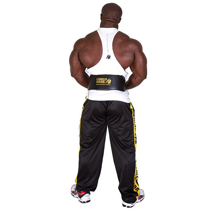 6 Inch Polstret Tr&aelig;ningsb&aelig;lte L&aelig;der Sort/Guld