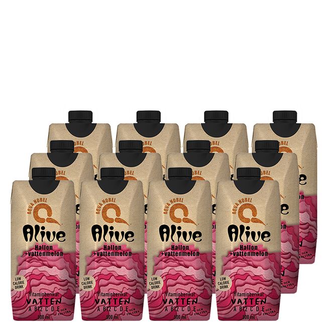 12 x ALIVE, 500 ml, Hindbær/Vandmelon