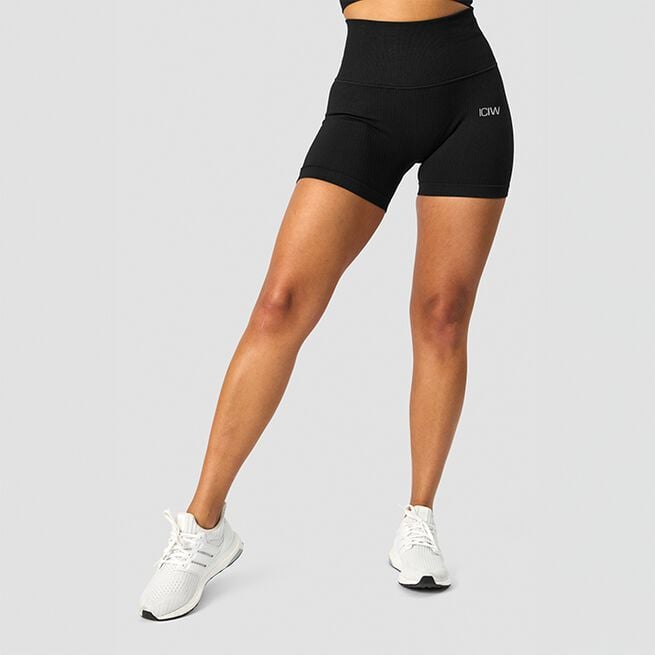 Ribbed Define Seamless Pocket Shorts, Black