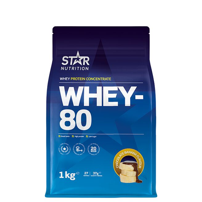 Whey-80 Valleprotein 1 kg Chokladbanan
