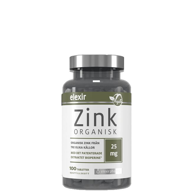 Organisk Zink 25 mg, 100 tabletter