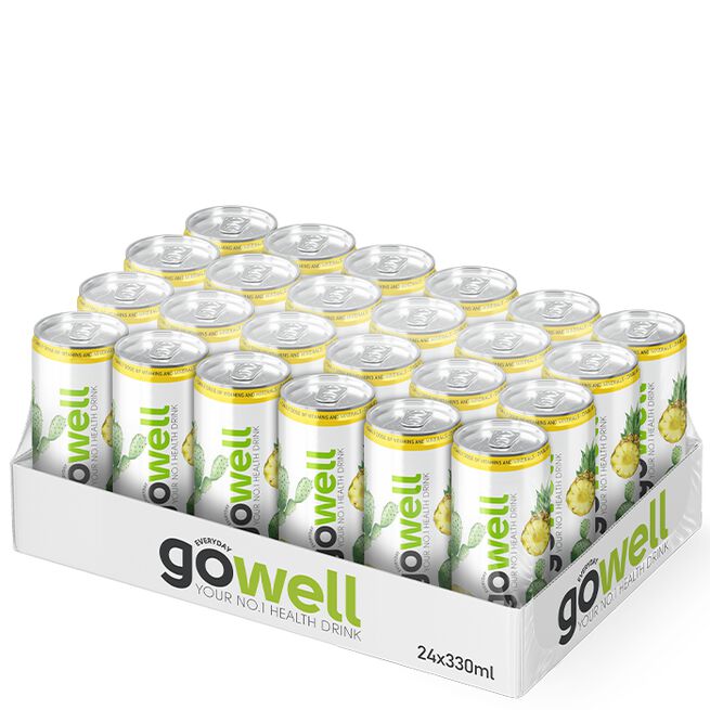 24 x GoWell Functional Drink kasse 33 cl Ananas Kaktus
