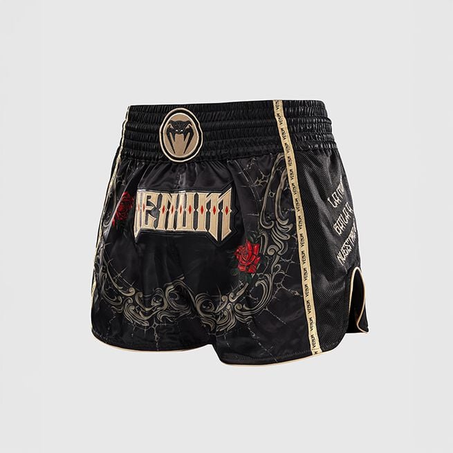 Santa Muerte 5.0 Muay Thai Shorts Sort Guld