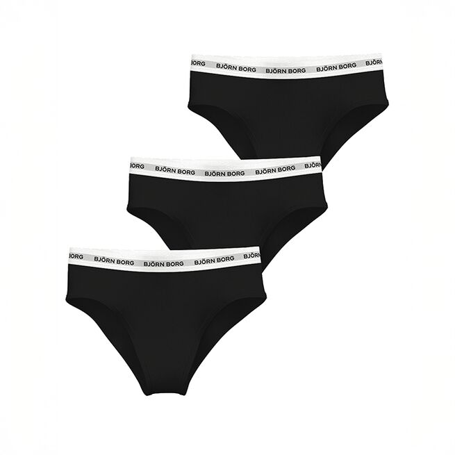 Logo Highwaist Briefs 3-pak Sort