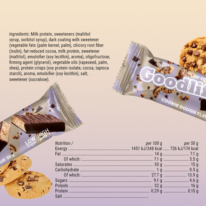 15 x Low Sugar Protein Bar 50 g Cookie Dough (NEW!)