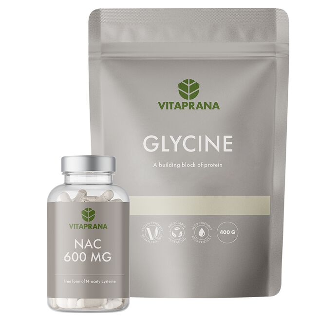 Glycin 400g + NAC 600 mg 100 kapsler Aminosyrer
