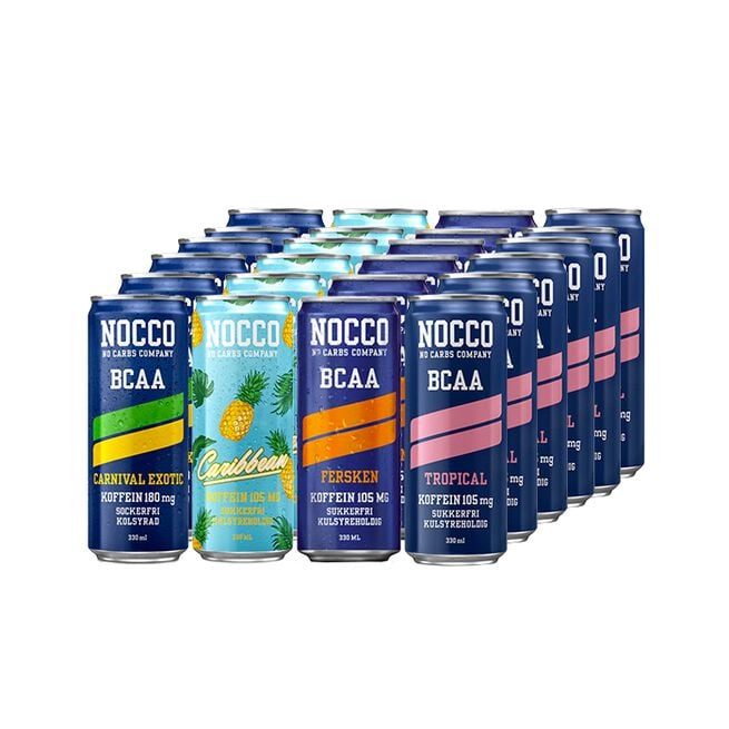 24 x NOCCO BCAA, 330 ml, Blandede smage