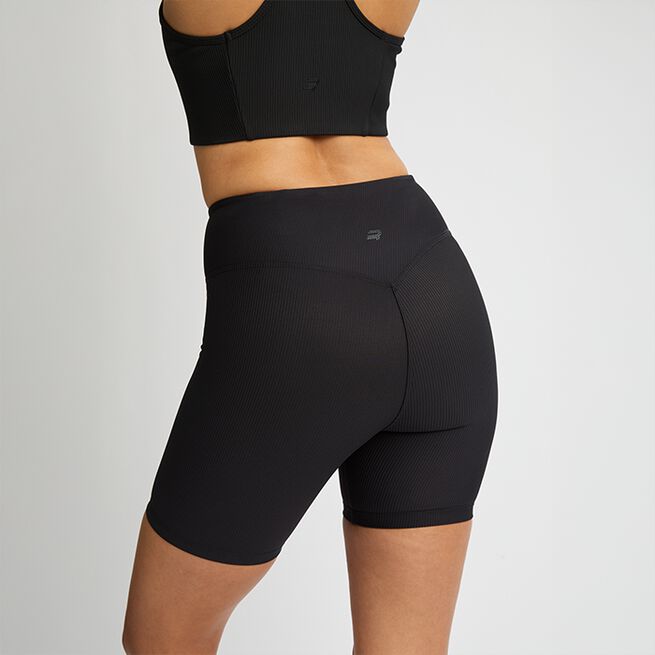Ribstrikkede Cykelshorts Sort