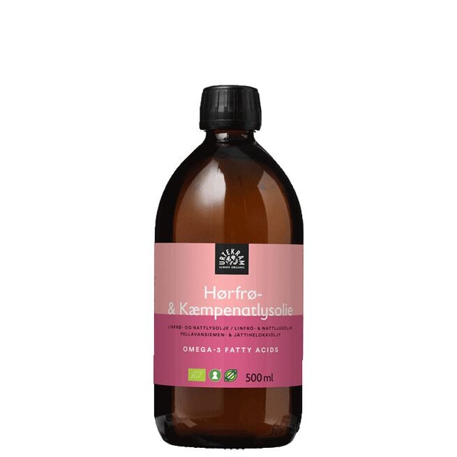 Hørfrø- og natlysolie ØKO, 500 ml