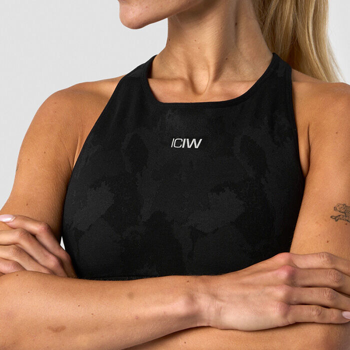 Camo Seamless Sports Bra, Black
