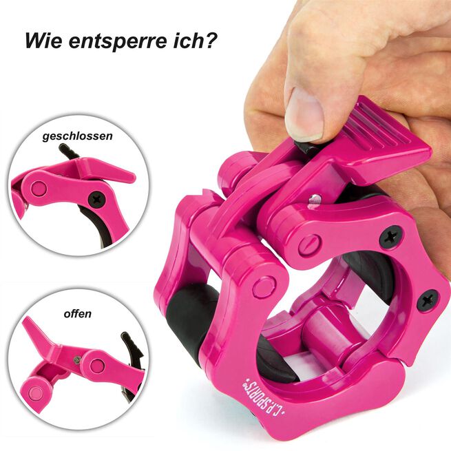 Jaw Lock låseklemmer 50 mm Rosa