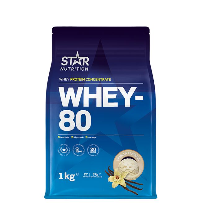 Whey-80 Valleprotein 1 kg Vanilj