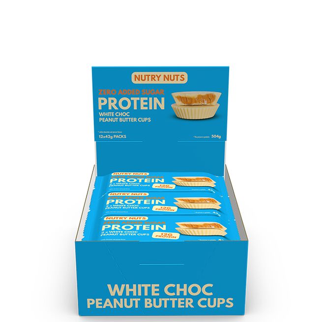 Låda Nutry Nuts Protein Peanut Butter Cups 42 g White Chocolate