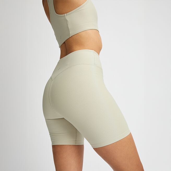 Ribstrikkede Cykelshorts Beige