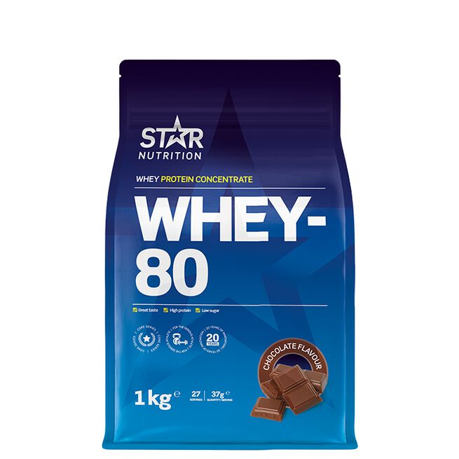 Whey-80 Valleprotein 1 kg Choklad