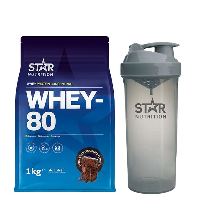 Whey-80 1 kg + Shaker Grey 800 ml