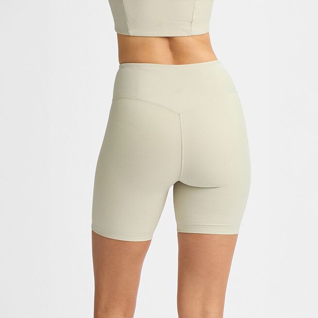 Ribstrikkede Cykelshorts Beige