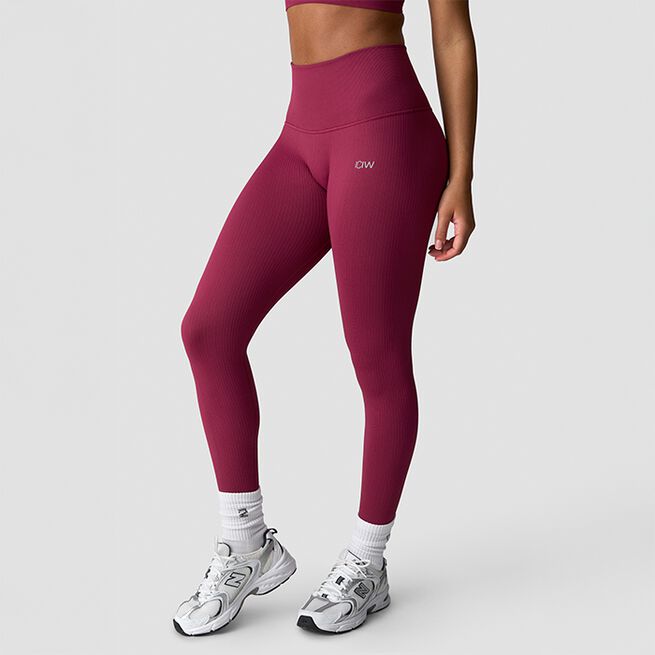Ribbed Define Seamless Pocket Tights Magenta Rose