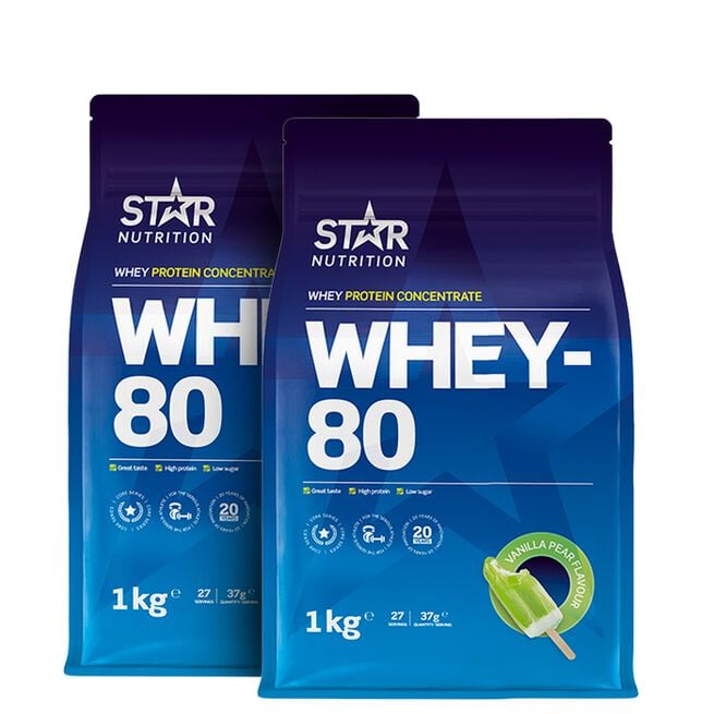 2 x Whey-80 Valleprotein 1 kg