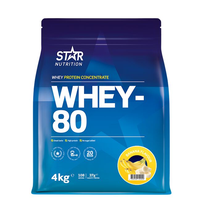 Whey-80 Valleprotein 4 kg Banan
