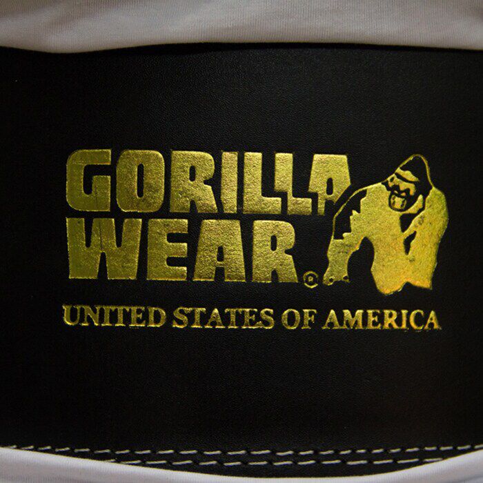 6 Inch Polstret Tr&aelig;ningsb&aelig;lte L&aelig;der Sort/Guld