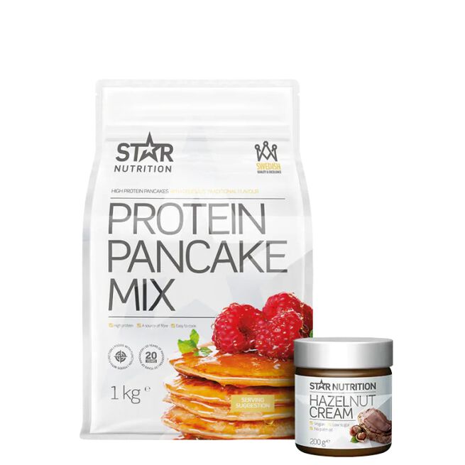 Proteinpandekager 1 kg + Protein Hasselnøddecreme 200 g