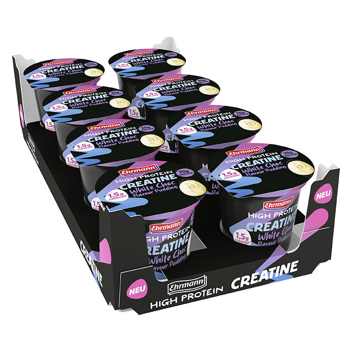 8 x Ehrmann High Protein Creatine Pudding 230g White Chocolate