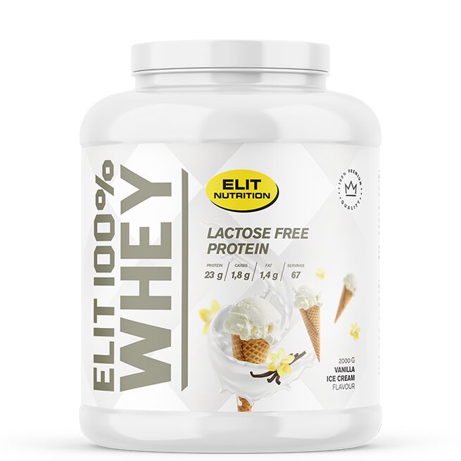 ELIT 100% Valle Laktosefrit Proteinpulver 2000 g Vanilla Ice Cream