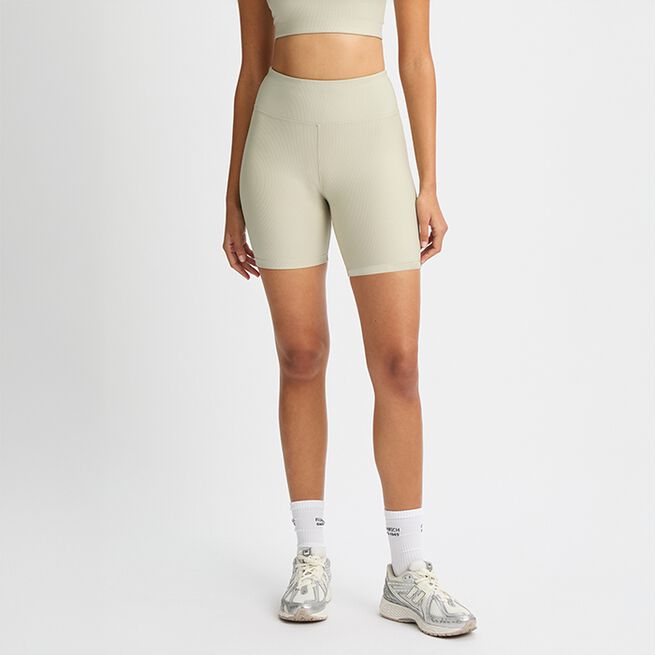 Ribstrikkede Cykelshorts Beige