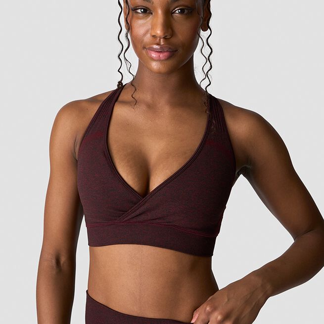 Soft Seamless Justerbar Sports-BH Mørkerød