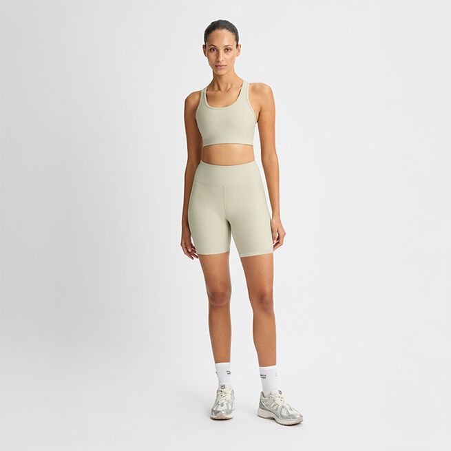 Ribstrikkede Cykelshorts Beige