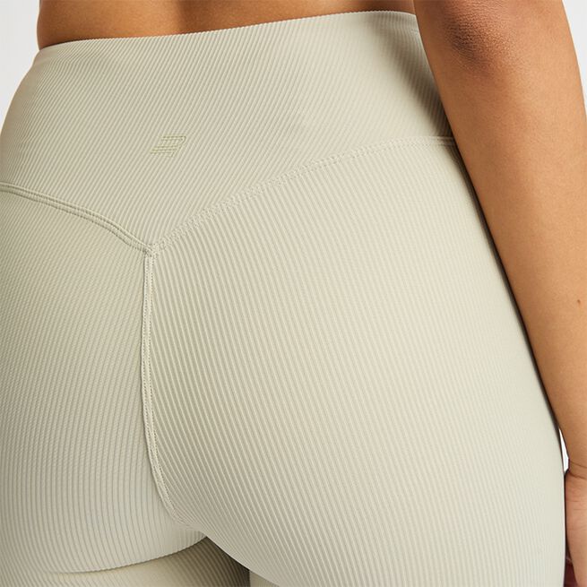 Ribstrikkede Cykelshorts Beige
