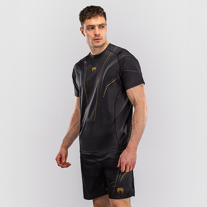 Venum Streamline Dry Tech T shirt Sort Guld