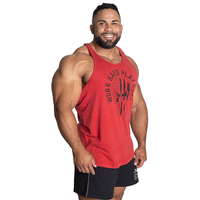 Skull T-back, Acid Chili Red