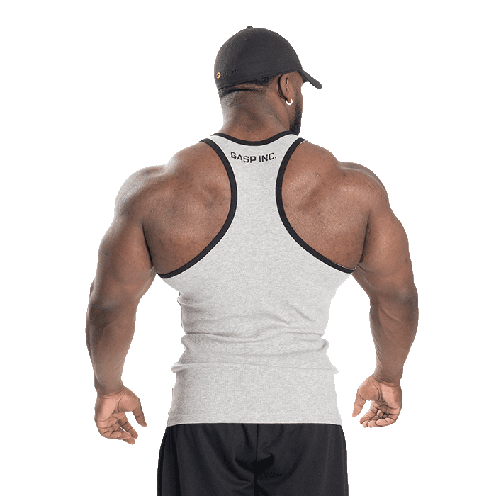 Ribbed T-back, Grey Melange