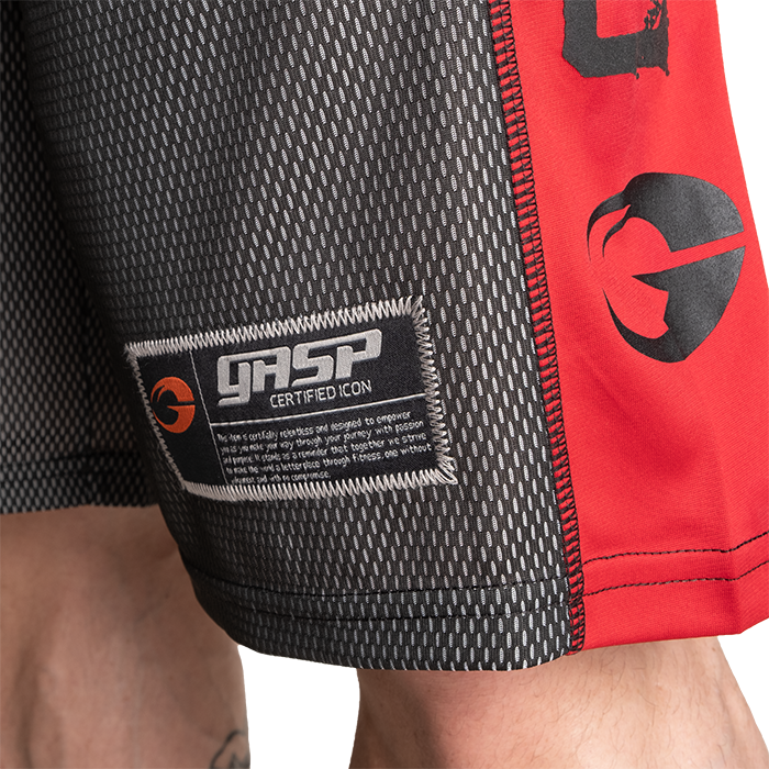 No1 Mesh Shorts, Black/Red
