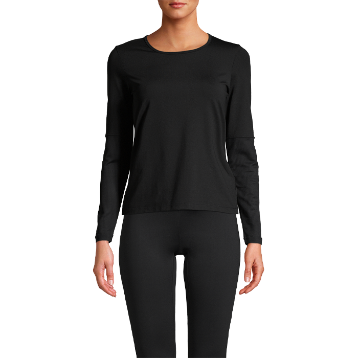 Essential Long Sleeve with Mesh Insert, Black, 34 