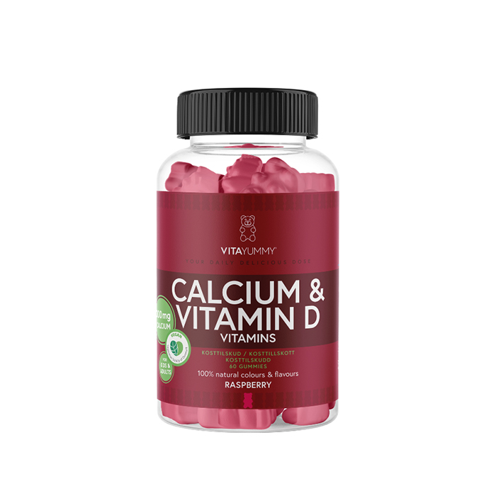 Kalcium & Vitamin D 60 Gummies Hindb&aelig;r