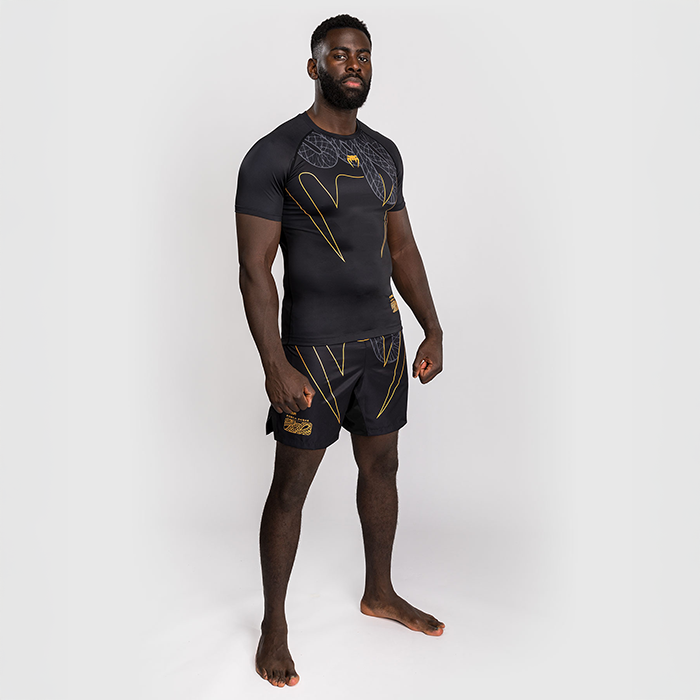 Serpenti Rashguard Kort&aelig;rmet Sort S&oslash;lv Guld