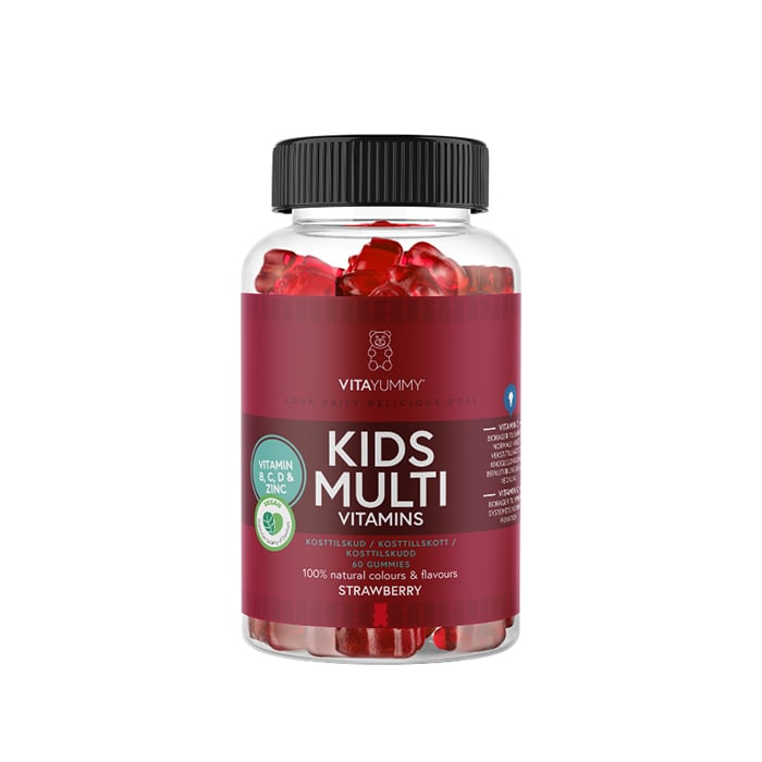 Multivitamin B&oslash;rn 60 Gummies Jordb&aelig;r Jordgubb