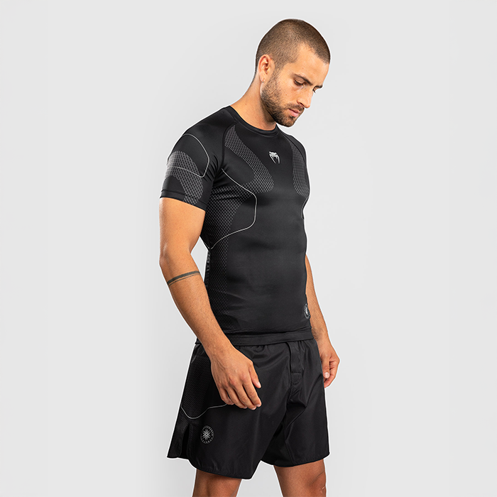 Nexus Rashguard Kort&aelig;rmet Sort S&oslash;lv