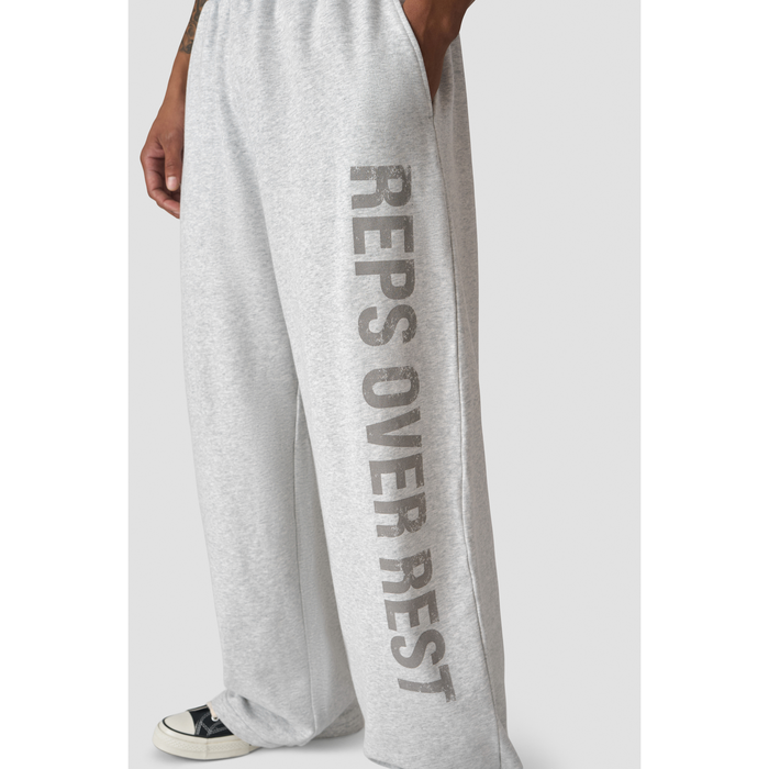 Grit Wide Pants, Light Grey Melange